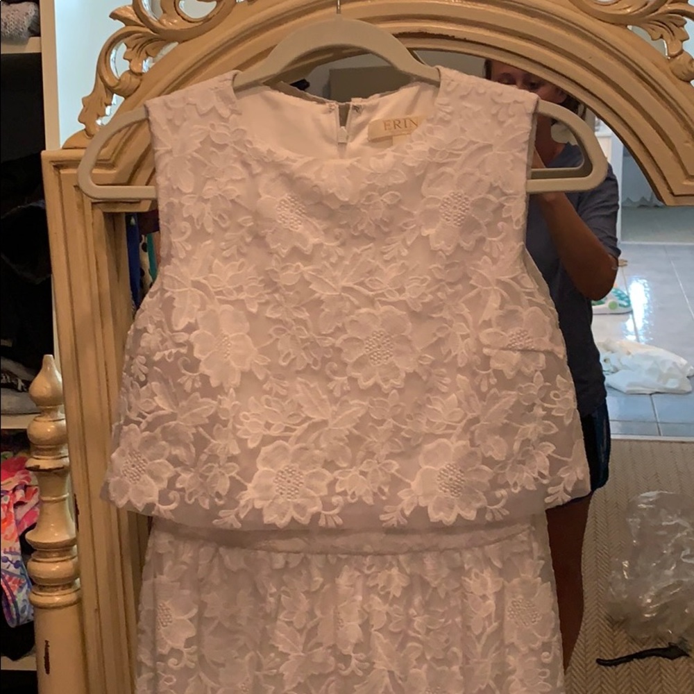 Erin fetherston white sleeveless long dress